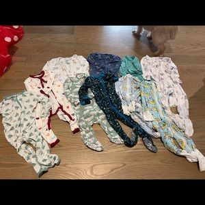 10 pairs of great condition pajamas - range from 6-12M to 12-18M - kyte and more